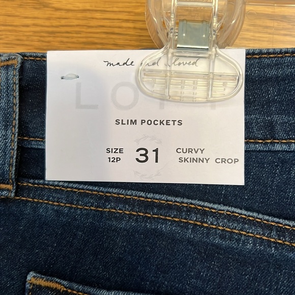 NWT LOFT Curvy Skinny Crop Pants, Size 12 Petite - Picture 3 of 8
